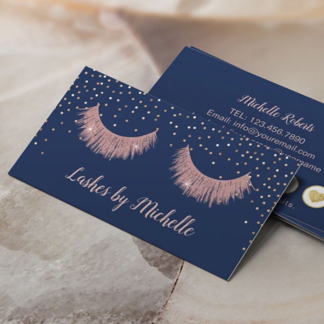 Lash Makeup Artist Ro Guld & Navy Loyalty Lojalitetskort (Skapare uppladdad)