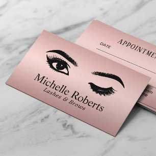 Lash Makeup Artist Ro Guld Salon Möte Tidsbeställning Kort