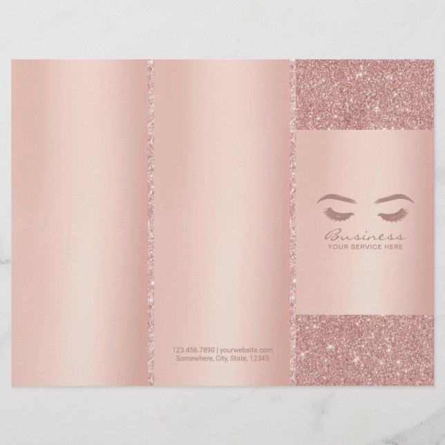 Lash Makeup Artist Ro Guld Salon Tri-Fold (Framsida)