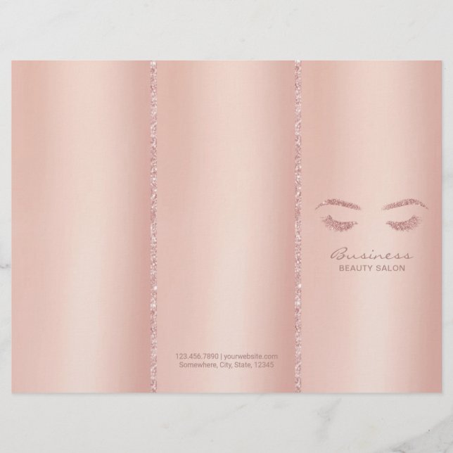 Lash Makeup Artist Ro Guld Tri-Fold Bruchures (Framsida)