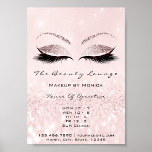 Lash Makeup Artist Rosa Beauty Salon Glitter Poster