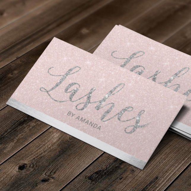 Lash Makeup Artist  Rosa & Silver Visitkort (Skapare uppladdad)