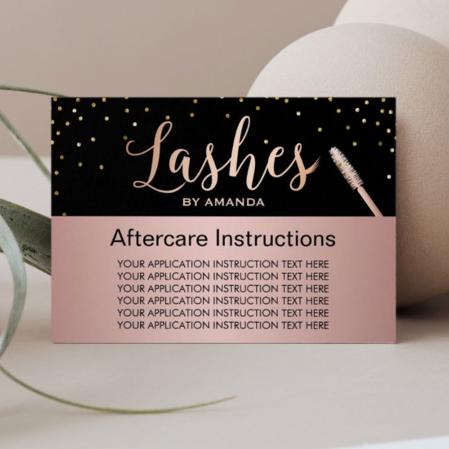 Lash Makeup Artist Salon Aftercare Instructions Visitkort (Skapare uppladdad)
