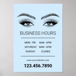 Lash Makeup Artist Salon Open Timours Mint Blue Poster