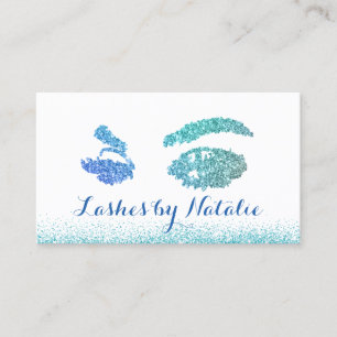 Lash Makeup Artist Teal Blue Eyelash Salon Lojalitetskort