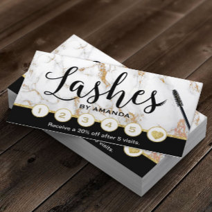 Lash Makeup Artist Trendig Marble Loyalty Slår Lojalitetskort