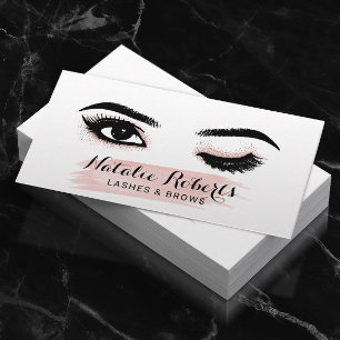 Lash Makeup Artist Wink Öga  Rosa Salon Visitkort