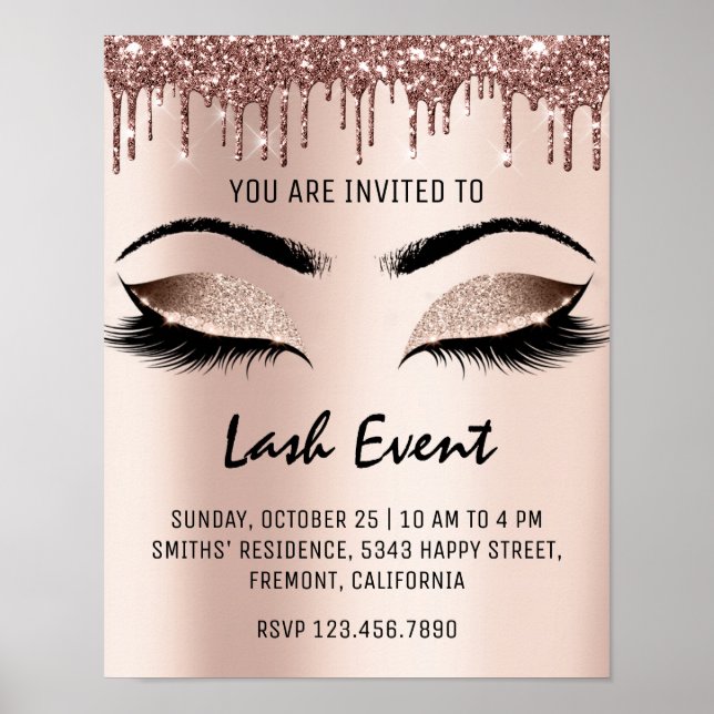 Lash Makeup Beauty Treatment Event Drives Glitter Poster (Framsidan)