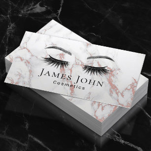 Lash Makeup Closed Ögon Salon Ro Guld Marble Visitkort