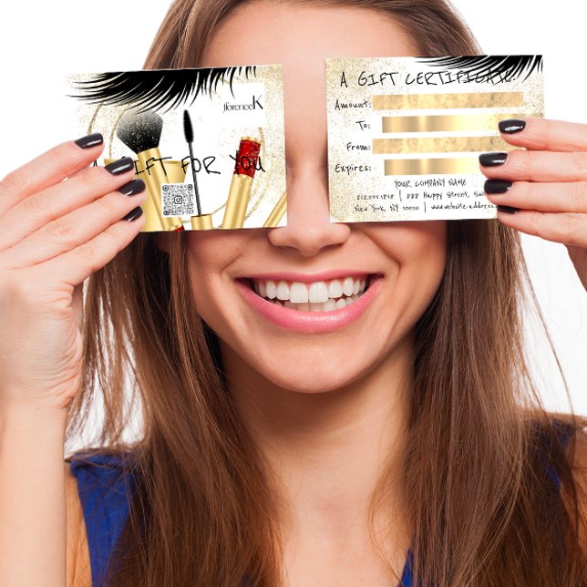 Lash Makeup Esthetic LogoQR White för presentkort Visitkort (FlorenceK: Where Beauty Meets Innovation)