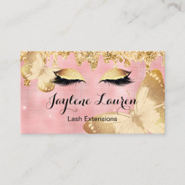 Lash Makeup för Rosa Guld Glitter Visitkort