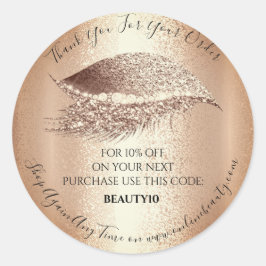Lash Makeup för tack Order Logotyp Rabattkod Runt Klistermärke