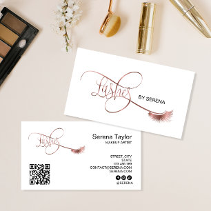 Lash Makeup Girl Lash Extension QR Code Beauty Visitkort