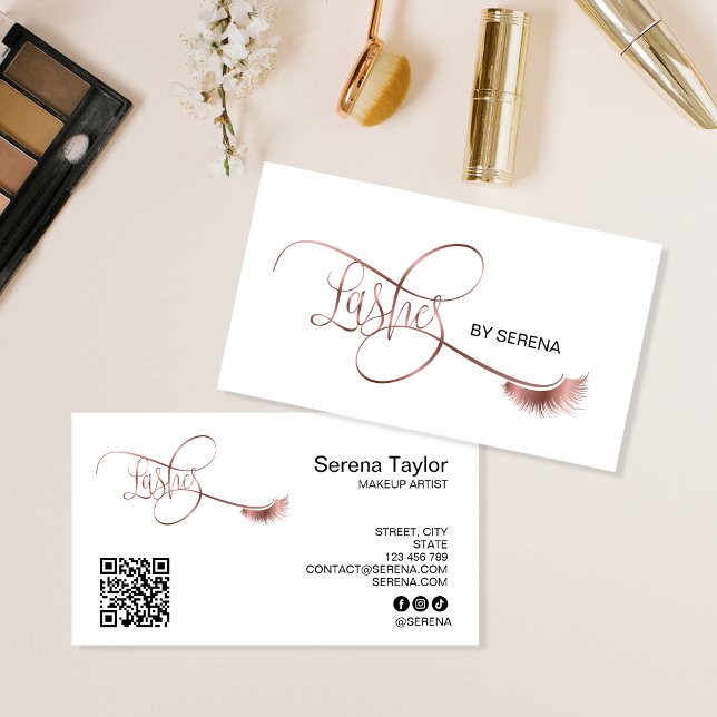 Lash Makeup Girl Lash Extension QR Code Beauty Visitkort (Skapare uppladdad)