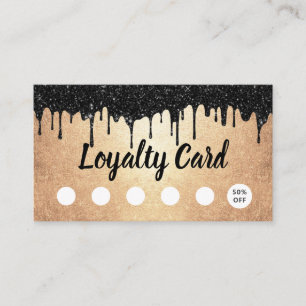 Lash Makeup Hair Salon Drives Black Guld Loyalty Lojalitetskort
