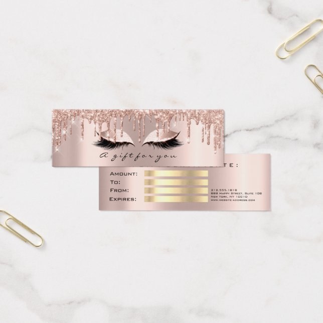 Lash Makeup, liten, Ro, Guld Litet Visitkort (Kontor)