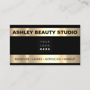 Lash Makeup Nagel Stylist Anpassningsbar Logotyp G Visitkort