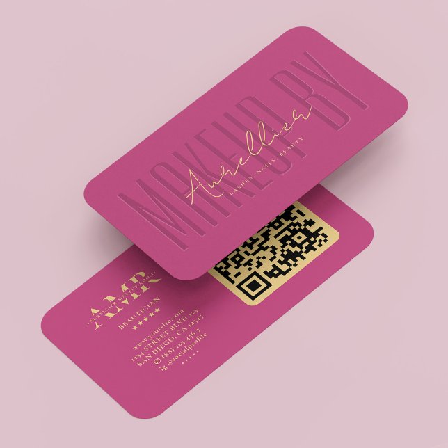 Lash Makeup Nagel Tech Rosa Aesthetic Modern Visitkort (Lashes Makeup Nail Tech Pink Aesthetic Modern Business Card
)