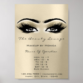 Lash Makeup-öppettider Elfenbenskusten Salon Ögon Poster