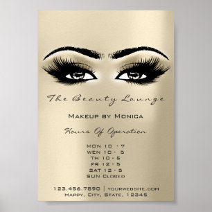 Lash Makeup-öppettider Elfenbenskusten Salon Ögon Poster
