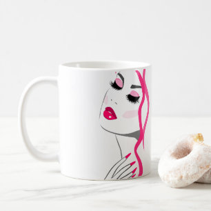 Lash ManicuURE Hair Rosa Girl Girl Girl Beauty Bra Kaffemugg