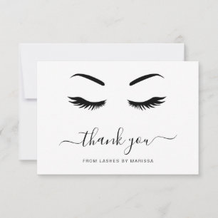 Lash Minimalist Black and White Elegant Business Tack Kort