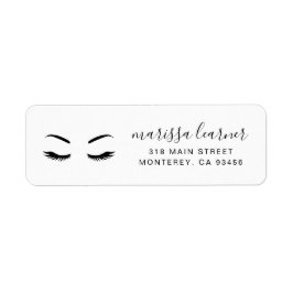 Lash Minimalist Black and White Returadress Etikett