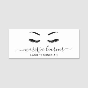 Lash-minimalistisk enkel svart och vit Elegant Namnbricka