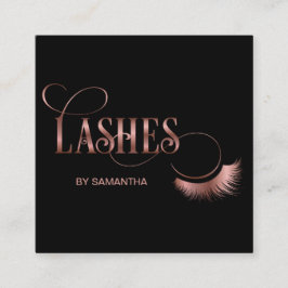 Lash Modern Ro Guld Typography Makeup Artist Fyrkantigt Visitkort