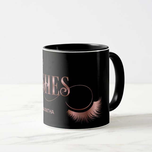 Lash Modern Ro Guld Typography Makeup Artist Mugg (Framsida höger)