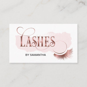 Lash Modern Ro Guld Typography Makeup Artist Visitkort