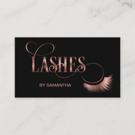 Lash Modern Ro Guld Typography Makeup Artist Visitkort