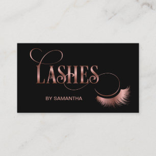 Lash Modern Ro Guld Typography Makeup Artist Visitkort