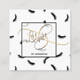 Lash Mönster Lash Eyelash Lash Artist Fyrkantigt Visitkort
