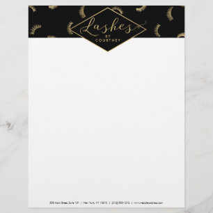 Lash Mönster Lash Salon Black/Guld Brevhuvud