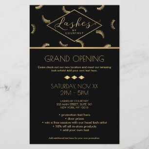 Lash Mönster Lash Salon Black/Guld Flygblad