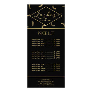 Lash Mönster Lash Salon Black/Guld Reklamkort