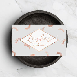 Lash Mönster Lash Salon Grått/Ro Guld Visitkort