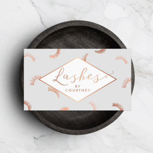 Lash Mönster Lash Salon Grått/Ro Guld Visitkort