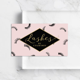 Lash Mönster Lash Salon Rosa/Black/Guld Visitkort