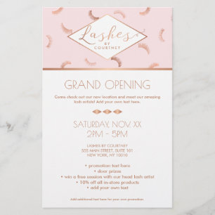 Lash Mönster Lash Salon Rosa/Ro Guld Flygblad