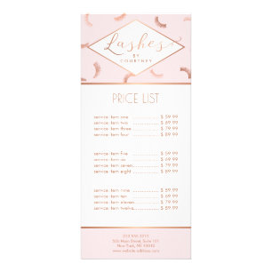 Lash Mönster Lash Salon Rosa/Ro Guld Reklamkort