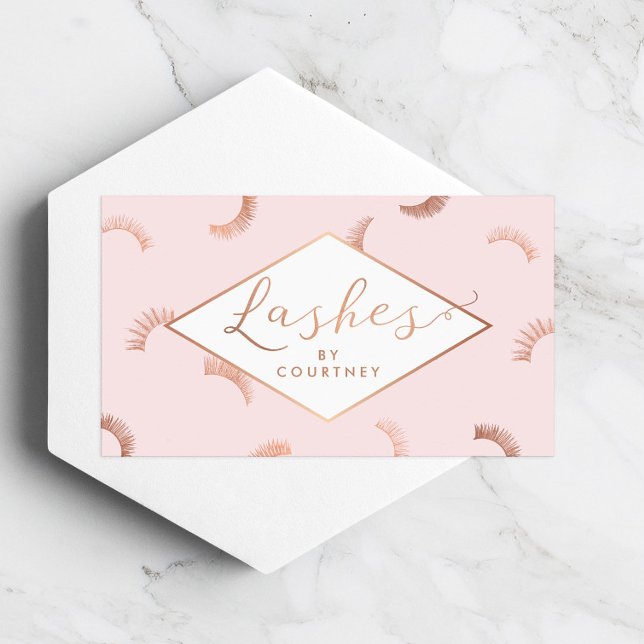Lash Mönster Lash Salon Rosa/Ro Guld Visitkort (Skapare uppladdad)