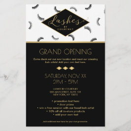 Lash Mönster Lash Salon White/Black/Guld Flygblad
