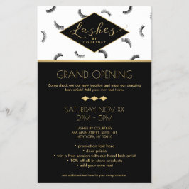 Lash Mönster Lash Salon White/Black/Guld Flygblad