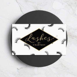 Lash Mönster Lash Salon White/Black/Guld Visitkort