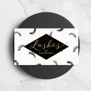 Lash Mönster Lash Salon White/Black/Guld Visitkort