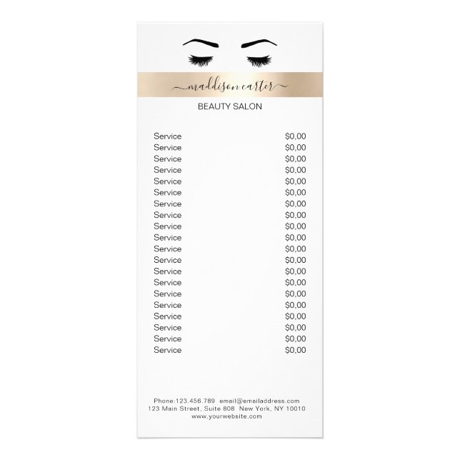 Lash Öga Brow Flyer Reklamkort (Framsidan)