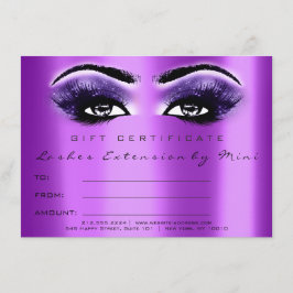 Lash Öga Lila Violet Makeup Certificate Gift