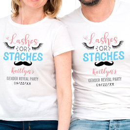 "Lash or Stache" Modern Gender i Party T Shirt
